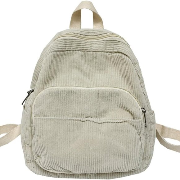 Mini Corduroy Backpack Purse for Women Small Casual Travel Organizer - Picture 2 of 10